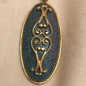 Necklace with green pendant